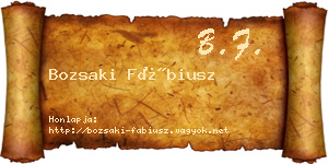 Bozsaki Fábiusz névjegykártya